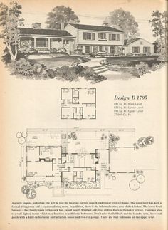 an old house is shown with plans for the front and back floors, including two levels