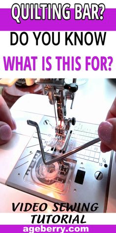 someone is working on a sewing machine with the words, do you know what is this for?