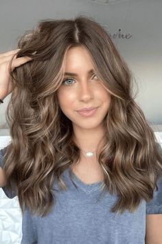 Brunette Bolyoge, Blended Brunette Highlights, Dimensional Brunette Light Brown, Brunette With Beige Highlights, Blonde And Brown Highlighted Hair, Tonal Brunette Hair, Sunkissed Hair Brunette Medium Length, Partial Brunette Balayage, Lighter Brown Hair With Highlights