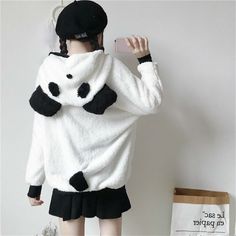 Panda Sweater, Gogo Girl, Panda Cute, Cardigan Winter, Girls Outerwear, Cute Top, Sherpa Fleece, Cardigan Coat, Jacket Coat