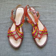 Caramba Mexican Traditional Women Shoes Colorful Leather Sandals Size 9. Mexican Size 26 Brown T-strap Sandals With Round Toe And Leather Lining, Brown T-strap Sandals With Leather Lining And Round Toe, Brown Flat T-strap Sandals With Cushioned Footbed, Brown Flat Heel T-strap Sandals With Cushioned Footbed, Multicolor Leather Sandals With Cushioned Footbed, Multicolor Sandals With Leather Footbed For Summer, Multicolor Leather Footbed Sandals For Summer, Multicolor Round Toe Sandals With Leather Footbed, Multicolor Leather Sandals For Summer