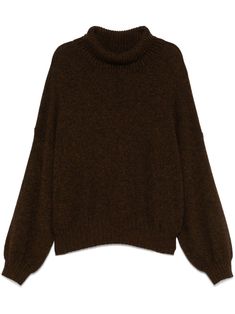 chestnut brown cashmere blend marl knit roll neck drop shoulder long sleeves straight hem Khaite Sweater, Brown Knitted Cashmere Sweater, Luxury Brown Soft Knit Sweater, Brown Fine Knit Cashmere Sweater, Brown Cashmere V-neck Sweater, Chestnut Brown, Brown Sweater, Roll Neck, Chestnut