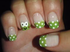 Keroppi Keroppi Nails, Wacky Nails, Dot Nails, Long Natural Nails, Nail Art For Kids, Dots Nails, Gel Nail Designs, Heart Nails