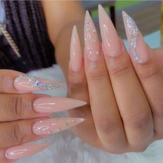 Shimmery Nails, Pink Stiletto Nails, Extension Nails, Nails Colorful, Nails Sparkle, Nail Quotes, May Nails