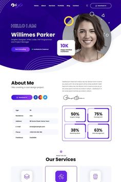 the landing page for a website with an image of a woman's face