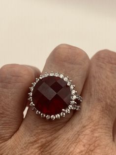 Vintage red Bohemian garnet band 925 sterling silver Lovely Bohemian Garnet ring  925 Sterling silver  Size 5.75  My jeweler can custom re size for a $20 fee. All rings are shipped in a nice gift box.   Check out our over a THOUSAND great reviews Engraving is $4 per letter and is not always perfect depending on the piece. It can take a few days if the jeweler is busy. This is payable to Paypal Judithsltd@gmail.com Ruby Party Ring, Ruby Ring For Parties, Ruby Ring For Party, Round Shape, Party Ruby Ring Round Shape, Red Gemstone Rings For Party, Party Ruby Gemstone Rings, Ruby Rings For Party, Red Crystal Party Ring, Sterling Silver Ruby Ring With Vs Clarity