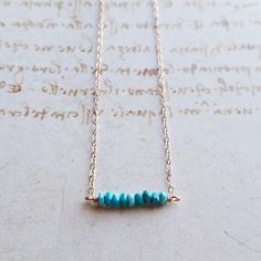 Dainty Turquoise Necklace Sleeping Beauty Turquoise Bar Dainty Turquoise Necklace With Tiny Beads, Minimalist Turquoise Necklace As A Gift, Minimalist Adjustable Turquoise Necklace, Minimalist Turquoise Necklace As Gift, Minimalist Turquoise Necklace, Everyday Minimalist Turquoise Necklace, Minimalist Turquoise Necklace With Tiny Beads, Turquoise Bar, Neck Accessories