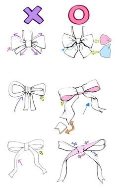 the instructions for how to draw bows