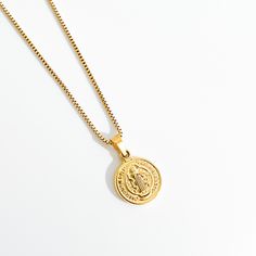 18K Gold Plated Stainless Steel Water Safe Hypoallergenic Anti-Tarnish Rust Free Length: 40+5cm extender Pendant Diameter: 1.5cm Coin Necklace, Steel Water, Rust, 18k Gold, Coin, Gold Necklace, Gold Plate, Plating, Stainless Steel