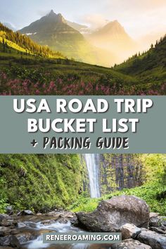 the usa road trip bucket list with text overlay