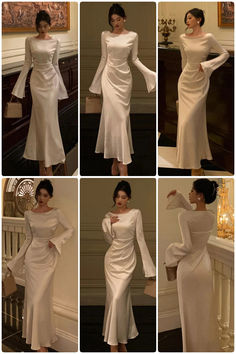 acelimosf™-French Vintage Flare Sleeve Mermaid Dress Elegant Long Sleeve Stretch Mermaid Dress, Elegant Stretch Mermaid Dress With Long Sleeves, Elegant Spring Mermaid Dress For Banquet, Elegant Spring Banquet Mermaid Dress, Elegant Dresses With Mermaid Hem For Fall, Elegant Mermaid Hem Dress For Fall, Elegant Long Sleeve Mermaid Evening Dress, Elegant Stretch Midi Dress With Mermaid Hem, Elegant Fitted Midi Mermaid Dress