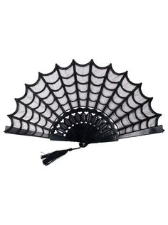 Gothic Fabric, Fabric Hand Fan, Vintage Wardrobe, Scalloped Edges, Storage Pouch, Beetlejuice, Black Plastic