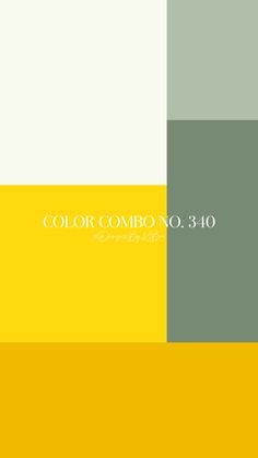 the color combination is yellow, green and gray with white text on it that reads'color combo no 3 40 '