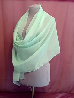 Chic long shawl made of chiffon organza. Mint green or otherwise. Made from high quality chiffon organza. Can be used as an addition to a wedding dress, for bridesmaids. Will gently cover your shoulders on a summer evening or spring. Length 200cm Width 70cm Color reproduction may vary depending on monitor settings. Due to the delicate nature of the product, the scarf is a final sale and non-refundable, but if you have any questions, please contact me, I will definitely resolve the issues. Elegant Green Shawl For Spring, Elegant Green Shawl For Party, Solid Color Shawl Wrap For Wedding, Green Silk Shawl For Wedding, Elegant Green Shawl For Wedding, Elegant Green Wedding Shawl, Elegant Green Silk Shawl Scarf, Elegant Green Silk Shawl, Bride Bolero