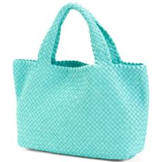 Woven Design, Dual Carry Handles, Detachable Pouch 17in W X 12in H Magnetic Disc Closure Leather Made In Italy Aqua Due To Lighting Picture Color Might Differ From The Original Light Blue Shoulder Bag For Shopping, Blue Rectangular Bag With Intrecciato Weave, Blue Bags With Intrecciato Weave, Light Blue Tote Shoulder Bag With Removable Pouch, Light Blue Tote Bag With Removable Pouch, Light Blue Shoulder Tote Bag With Removable Pouch, Light Blue Bag With Removable Pouch For Errands, Blue Bags With Intrecciato Weave For Daily Use, Blue Shoulder Bag With Intrecciato Weave