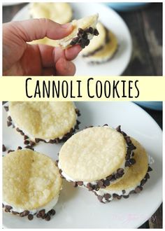 these cookies are filled with cream and chocolate chips