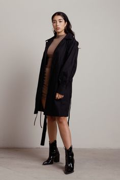 Looking for the Leah Black Puff Sleeve Tie Waist Trench Coat? | Find Womens Coats and more at Tobi! - 50% Off Your First Order - Fast & Free Shipping For Orders over $75.0 - Free Returns within 10 days! Chic Fitted Outerwear With Belted Cuffs, Chic Outerwear With Self Belt For Work, Chic Outerwear With Belt Detail For Work, Chic Long Sleeve Outerwear With Belt Detail, Chic Black Outerwear With Belted Cuffs, Long Sleeve Outerwear For Work With Self Belt, Long Coat Outerwear With Tie Waist For Work, Chic Fitted Outerwear With Belt Detail, Chic Spring Outerwear With Belt Detail