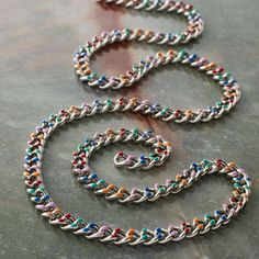 "Purchase the 18\" Rhodium Enamel Curb Chain by Bead Landing™ at Michaels. This colorful enamel and rhodium curb chain is simple and elegant, perfect for your jewelry projects. This colorful enamel and rhodium curb chain is simple and elegant, perfect for your jewelry projects. Use it to make a necklace or create other stylish accent accessories. Details: Rhodium 18\" (45.7 cm) Nickel free Iron and enamel | 18\" Rhodium Enamel Curb Chain by Bead Landing™ | Michaels®" Multicolor Enamel Jewelry With Lobster Clasp, Nickel-free Multicolor Enamel Jewelry, Jewelry Projects, Chain, Beads, Color