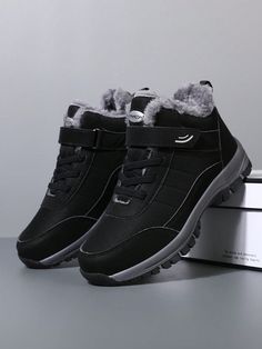 Men's Snow Boots, Thickened Warm Sports Casual Shoes, Waterproof And Anti-Slip Mid-Top Winter Shoes, Cold-Resistant And Warm-Keeping Walking Shoes Black         Sports & Outdoor Shoes, size features are:Bust: ,Length: ,Sleeve Length: Men Snow Boots, Hiking Accessories, Mens Walking Shoes, Cropped Leather Jacket, Portable Bag, Camping Bag, Mens Snow Boots, Mid Top, Winter Tops