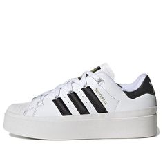 (WMNS) Adidas Superstar Bonega Shoes 'White-Black' GX1840 (SNKR/Skate/Light/Low Top/Women's/Wear-resistant) Sporty Adidas Platform Sneakers, White Adidas High-top Platform Sneakers, White Adidas Platform Sneakers Lace-up, White Adidas Lace-up Platform Sneakers, White Lace-up Platform Sneakers With Adidas Logo, Adidas Sporty Platform Sneakers With White Sole, Sporty Adidas Platform Sneakers With White Sole, Adidas Logo Sporty Platform Sneakers For Sports, Adidas Logo Sporty Platform Sneakers