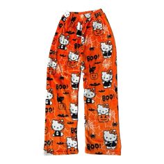 Introducing our Hello Kitty Pants, the epitome of cuteness and comfort! Available in charming colors including black, pink, orange, and white, these pants are designed to bring joy to your bedtime routine. Crafted from plushie material, they envelop you in softness, ensuring a cozy night's sleep every time. But what sets our Hello Kitty Pants apart? Let's start with the size helper, making it easy to find your perfect fit: - S: for weights between 37-47 KG- M: for weights between 47-55 KG- L: fo Fashion Trousers, Cute Sleepwear, Black Flannel, Flannel Pajama Pants, Casual Home, Hello Kitty Plush, Flannel Pajamas, Loose Outfit, Trouser Style