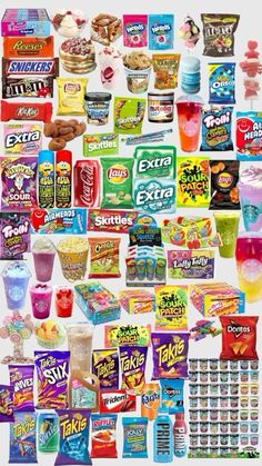 an image of many different types of snacks