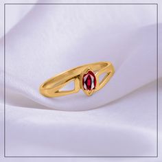 "Ruby Ring For Women And Girls In 14k Solid Gold Handmade Ring,Solitaire Ring, July Birthstone Ring Marquise Shape Ring Engagement Gift -------------------------------------------------------------------------------------------------------------------------------------------------------------------------- ★PRIMARY STONE DETAILS ★ * STONE NAME:- Ruby * STONE SHAPE:- Marquise * STONE SIZE:- 6x3 mm * STONE WEIGHT:- 0.45 Carat ✔✔On Customer Demand We Offer Certificate Also. ✔✔Our Jewelry Will Not Tu Gold Marquise Ruby Ring For Gift, 22k Yellow Gold Ruby Ring For Anniversary, Gold Plated Birthstone Ring For Promise, Gold Marquise Ring With Birthstone, Luxury Marquise Ruby Gold Jewelry, Gold Ruby Ring With Bezel Setting, Open Ring, Gold Ruby Ring With Bezel Setting, Open Design, Yellow Gold Polished Crystal Promise Ring, Gold Rings With Ruby Center Stone