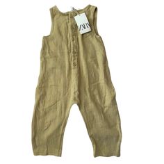 Zara- Tan Coverall. New With Tags. Beautiful Coverall, Light Weight, No Sleeve. Son Did Not Get A Chance To Wear It Growth Spurt. Summer Bib Front Jumpsuits And Rompers For Playtime, Summer Jumpsuits And Rompers With Bib Front, Playwear Overalls Jumpsuits And Rompers With Pockets, Playwear Jumpsuits And Rompers With Pockets, Spring Bubble Romper Overalls For Playwear, Spring Bubble Romper Overall For Playwear, Sleeveless Summer Overalls For Playtime, Casual Bubble Romper With Pockets For Summer, Casual Summer Bubble Romper With Pockets