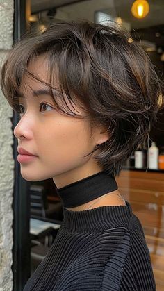 Short, Sassy, and Wavy: 25 Hairstyles for a Playful Personality Pixie With Face Framing Bangs, Hair Pins Short Hair, Long Pixie Round Face, Pixie Curtain Bangs, Short Hair Styles Curtain Bangs, Short Hair With Colored Highlights, "bixie" Haircut Straight Hair, Pixie Cut Curtain Bangs, Pixie Haircut Round Face Plus Size