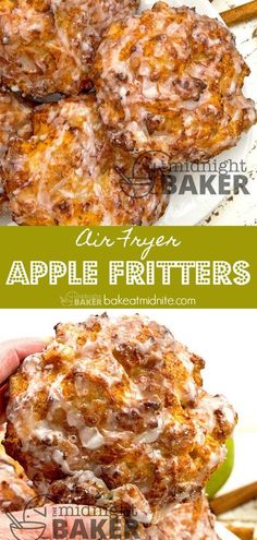 an image of apple fritters stacked on top of each other