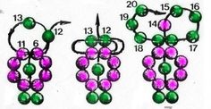 the diagram shows how many different beads are attached to each other