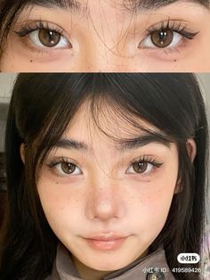 Asian Eyelid Makeup, Big Eyes Makeup Natural, Big Asian Eyes, Makeup For Big Eyes, Tutor Makeup, Big Eyes Makeup, Everyday Makeup Tutorials, Doll Eye Makeup, Cat Eyeliner