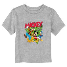 Who knew that dressing "mousey" could be so cute!? Celebrate Walt Disney's most iconic character with this officially licensed Disney Mickey Mouse and Friends 90s Vibe Friends Toddlers' Graphic T-shirt! This adorable tee features a portrait of Mickey, Donald Duck, Goofy, and Pluto with 90s-inspired shapes in the background. Grab some new Mickey and Friends apparel for the youngest member of the family and make your next trip to the Disney parks a memorable one! Playful Cartoon Print T-shirt For Disney Trips, Themed Mickey Mouse Tops For Disney Events, Playful Character Print T-shirt For Disney Trips, Pop Culture Mickey Mouse Tops For Disney Fan Events, Fun Mickey Mouse T-shirt For Disney Fan Events, Playful Mickey Mouse T-shirt For Disney Fan Events, Mickey Mouse Pop Culture Short Sleeve Tops, Short Sleeve Mickey Mouse Pop Culture Top, Playful Graphic Print T-shirt For Disney Fan Events