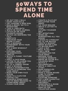 Spend Time Alone, Time Alone, What To Do When Bored, Vie Motivation, Things To Do When Bored, Self Care Activities, Self Care Routine, Self Improvement Tips, Cleaning Tips