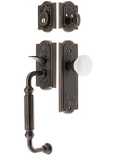 an image of two door handles and knobs