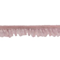 Roses are red, but this Primrose Pink Ruffled Lace Trimming is pink! With just shy of 100 percent stretch, this lace trim features a light pink stitched design along the top that resembles diamonds when stretched, from which point a ruffled lace design with circles descends in a playful, lighthearted display to create this one-inch trim. Due to the high stretch, this youthful trimming is great for an array of applications, from decorating dance costumes to adorning the hemlines, sleeves, and col Design With Circles, Pink Scrapbook, Roses Are Red, Mood Fabrics, Collage Making, Lace Border, Pink Ruffle, Lace Ruffle, Lace Flowers