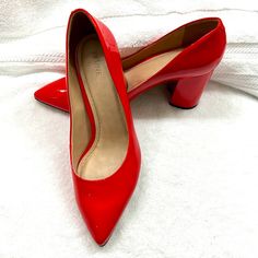 Nwot Prne Brand Red Leather Pointy Toe Block Heels 3” High. Bought Them In Buenos Aires. Never Worn. Red Pointed Toe Court Shoes With 4-inch Heel, Red Court Shoes With 4-inch Heel, Red Fitted Block Heel Shoes, Fitted Red Block Heels, Red Round Toe Court Shoes For Formal Occasions, Classic Red Court Shoes Medium Width, Red Court Shoes With Round Toe For Formal Occasions, Formal Red Round Toe Heels, Red Block Heel Shoes