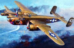 Doolittle Raiders, B 25 Mitchell, Airplane Painting, Aviation Image, Airplane Drawing