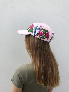 HAND EMBROIDERED WOMEN HAT WITH FLORAL DESIGN Color: Pink baseball cap; Design: hand-embroidered echinacea with wildflowers; Cap size (head circumference): 55 - 67 cm; Fabric: 100% cotton Twill, garment-washed. The quality of the embroidery and baseball hat is superior, I guarantee! ;) I really enjoyed making this, and I hope my customer will enjoy showing it off. 🌿PLEASE NOTE I NEED 2 WEEKS TO EMBROIDER THIS HAT FOR YOU🌿 CHECK OUR OTHER ACCESSORIES 🌸 More Baseball hats: https://www.etsy.com/ Embroidered Pink Snapback Baseball Cap, Pink Embroidered Hats With Curved Brim, Pink Embroidered Hat With Curved Brim, Embroidered Flat Brim Baseball Cap, Pink Embroidered Cap, Baseball Mom Hat, Custom Baseball Hats, Baseball Cap For Women, Custom Embroidered Hats