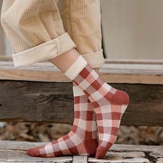 Colorful Plaid Cotton Socks - Vibrant Fall & Winter Fashion | Tristar Boutique Comfortable Cotton Socks For Fall, Multicolor Cotton Socks For Fall, Casual Multicolor Fall Socks, Trendy Red Cotton Socks, Retro Multicolor Cotton Socks, Aesthetic Socks, Winter Care, Winter Wellness, Trendy Socks