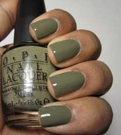 Addicted to Polish: OPI Uh-Oh Roll Down the Window Green Manicure, Opi Nail Polish Colors, Opi Colors, Fall Acrylic, Opi Nail Colors, Brown Nail, Green Nail Polish, Green Nail