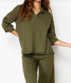 Loungewear Set, Knitwear Tops, Knitwear, Lounge Wear, Green