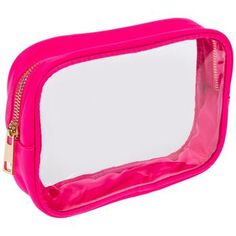 Dimensions: 6.5" H x 10" W x 1.88" D Material: Fabric, Plastic & Metal Color: Hot Pink Quantity: 1 For a stylish place to keep your makeup and accessories, try this Clear Rectangle Makeup Pouch. It has a clear body that allows you to see what's inside and a shiny metallic zipper across the top. Its simple style makes it the perfect base for personalizing with stickers, pins, patches, and rhinestones! Not just for makeup, you can also use this bag to hold a variety of small items such as hair tie Pink Rectangular Cosmetic Bag For Storage, Pink Rectangular Cosmetic Bag, Pink Rectangular Pouch For Storage, Pink Rectangular Pouch, Rectangular Zipper Pouch For Cosmetics And Toiletries, Pink Rectangular Case With Zipper Closure, Pink Rectangular Cosmetic And Toiletry Storage, Trendy Rectangular Zipper Pouch For Cosmetics And Toiletries, Trendy Rectangular Cosmetic And Toiletry Storage For Personal Use