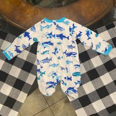 Wonder Nation Blue/White Shark Footed Sleeper. Size Preemie. This Is Brand New /Never Worn!! Super Cute!! Has Built In Mittens In The Sleeves. Message Me With Any Questions!! Price Is Negotiable So Send Me An Offer! Bundle To Save Lots More!! #Wondernation #Wondernationsleeper #Wondernationsleepersizepreemie #Preemie #Preemiesleeper #Preemiefootessleeper Blue Long Sleeve Onesie With Cartoon Print, White Onesie With Cartoon Print For Sleepover, White Onesie With Cartoon Print For Playwear, White Cartoon Print Onesie For Playwear, Casual Blue Printed Onesie, Cute Blue Onesie For Sleepover, Cotton Blue Onesie For Bedtime, White Printed Onesie For Bedtime, Printed White Onesie For Playtime