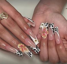 Kylie Nails, Hippie Nails, Colored Acrylic Nails, Cute Acrylic Nail Designs, Exotic Nails, Long Acrylic Nails Coffin, Unique Acrylic Nails, Gem Nails, Nail Jewelry