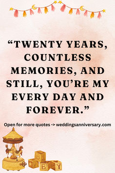 an image of a birthday card with the words twenty years, countless memories and still, you're my every day and forever