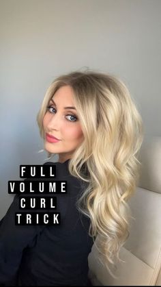 How To Add Volume To Crown Of Head, Volume In Hair How To Get, Curled Hair With Volume, How To Curl Long Layered Hair, How To Get Volume On Top Of Head, Big Hair Curls Volume, Big Volume Curls Long Hair, Crown Volume Hair, How To Add Volume To Hair