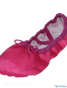 OrcaJump - Child Girls Ballet Shoes Flat Bow Tie Heel Gore Elastic Slip-on Green Yellow Fuchsia/Silk Pink Closed Toe Dance Shoes For Spring, Pink Round Toe Dance Shoes For Spring, Pink Ballet Dance Shoes With Round Toe, Pink Synthetic Closed-toe Dance Shoes, Pink Synthetic Closed Toe Dance Shoes, Pink Round Toe Ballet Dance Shoes, Satin Ballet Slippers, Ballet Shoes Flat, Yoga Shoes