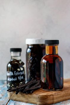 an assortment of spices on a cutting board