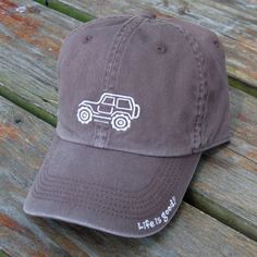 All Things Jeep - Life is good Chill Cap - White Ride on "Chocolate Brown" Hat Jeep Clothing, Cj Jeep, Jeep Wrangler Accessories, 4x4 Truck, Wrangler Accessories, Brown Hat